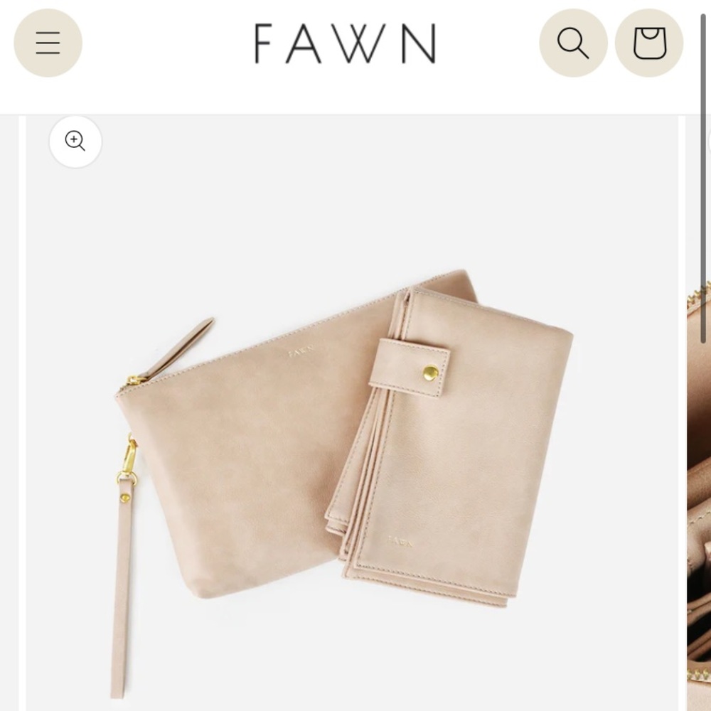 Fawn Design Beige Changing Pad Faux Leather New